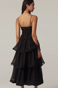 ASTR The Label Theiria Sleeveless Tiered Ruffle Maxi Dress