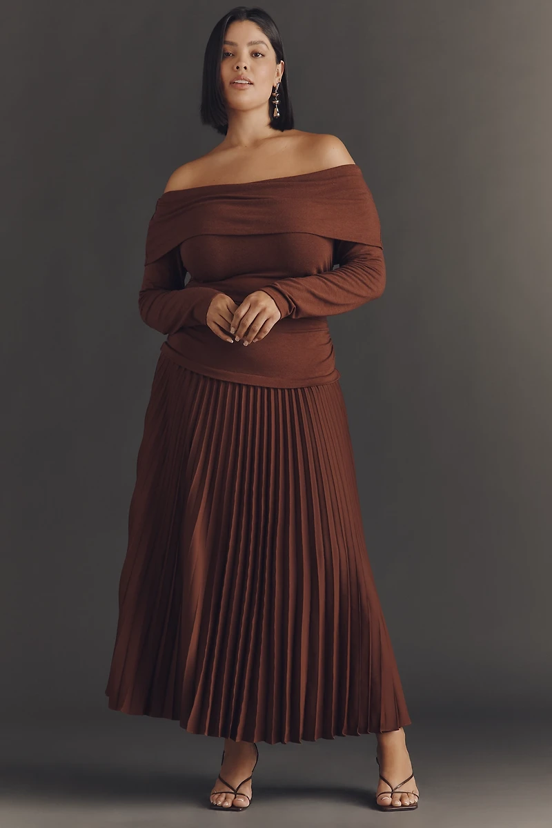 ASTR The Label Plus Tanaia Off-Shoulder Midi Dress