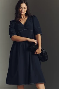 ASTR The Label Samara Plus V-Neck Midi Dress