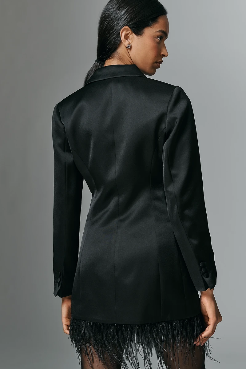 ASTR The Label Breonna Faux Feather Blazer Dress