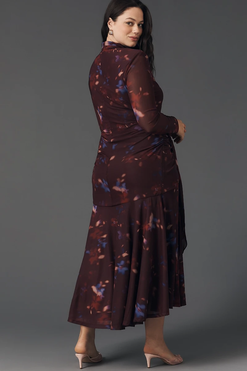 ASTR The Label Aubriella Plus High-Neck Midi Dress