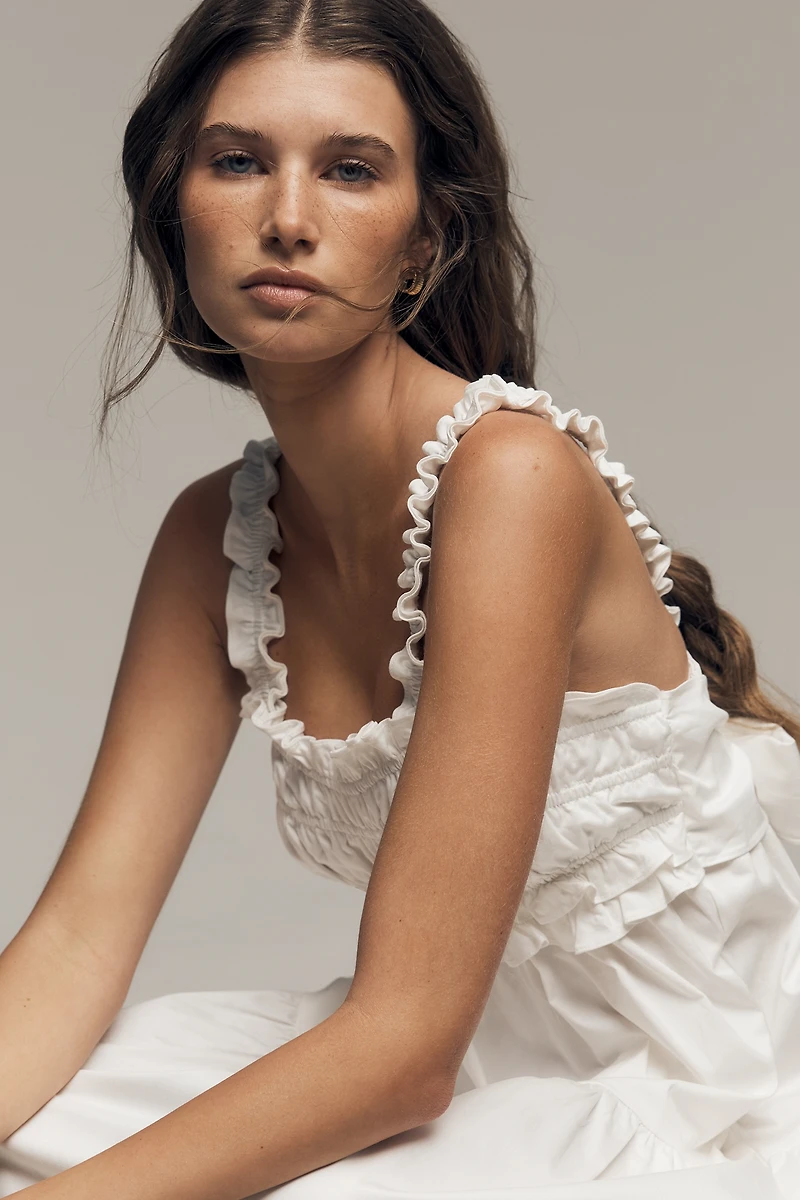 ASTR The Label Orenthia Smocked Babydoll Midi Dress