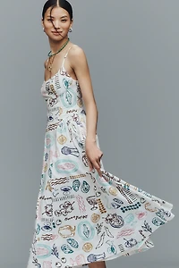 ASTR The Label Ainsley Square-Neck Midi Dress