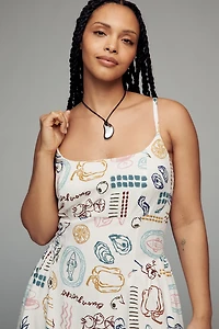 ASTR The Label Ainsley Square-Neck Midi Dress