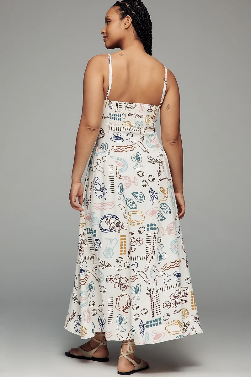 ASTR The Label Ainsley Square-Neck Midi Dress