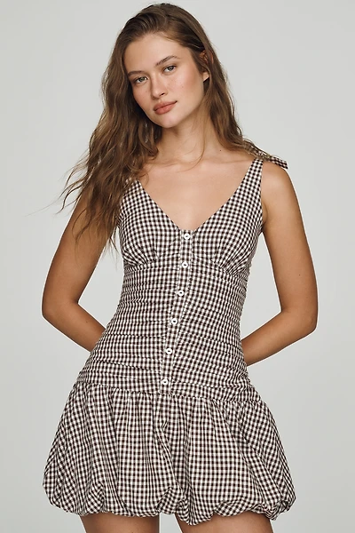 ASTR The Label Jeriany Bubble-Hem Mini Dress