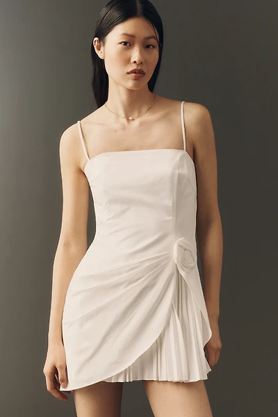 ASTR The Label Blake Pleated Rosette Mini Dress