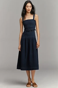 Moon River Square Neck Midi Dress