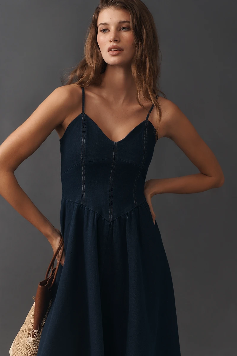 Moon River Sweetheart Midi Dress