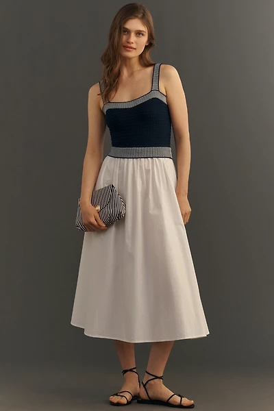 Moon River Knit Twofer Midi Dress