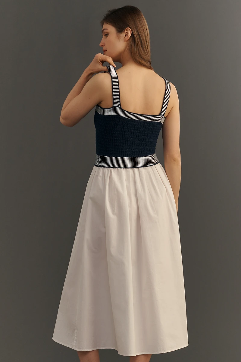 Moon River Knit Twofer Midi Dress