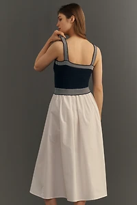 Moon River Knit Twofer Midi Dress