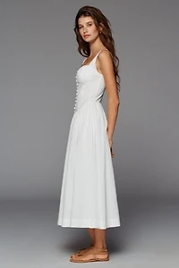 Moon River Cotton Corset-Style Midi Dress
