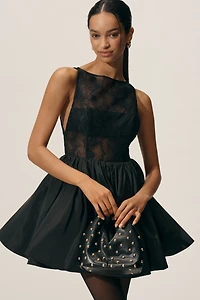 AMUR Lainey Boat-Neck Mini Dress