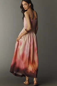 AMUR Grecia Pleated Sleeveless Maxi Dress