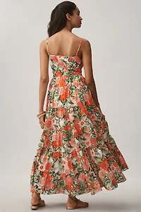 Hutch Hutton Sleeveless Square-Neck Tiered Maxi Dress