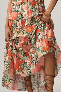 Hutch Hutton Sleeveless Square-Neck Tiered Maxi Dress