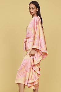 Hutch Morgan One-Sleeve Tie-Waist Midi Dress