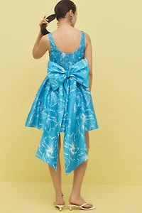 Hutch Sleeveless Back-Bow Basque-Waist Mini Dress