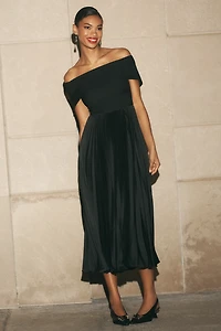 Hutch Off-The-Shoulder Twofer Midi Dress