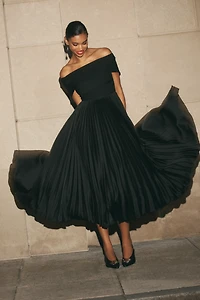 Hutch Off-The-Shoulder Twofer Midi Dress