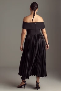 Hutch Off-The-Shoulder Twofer Midi Dress