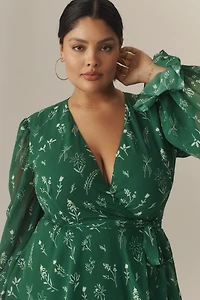 Hutch Long-Sleeve V-Neck Wrap Maxi Dress