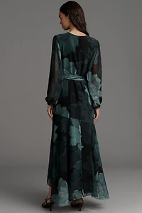Hutch Bridge Long-Sleeve Wrap Maxi Dress