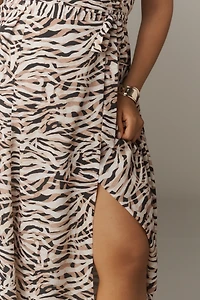 Hutch Velva Sleeveless Collared Wrap Midi Dress