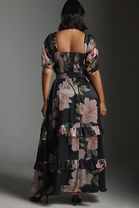 Hutch Puff-Sleeve Ruffled Midi Dress