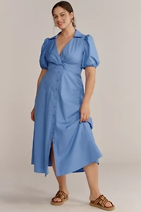 Hutch Laurel Puff-Sleeve Midi Dress