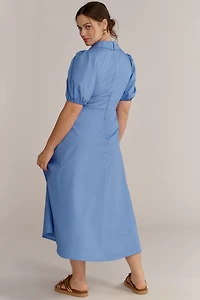 Hutch Laurel Puff-Sleeve Midi Dress
