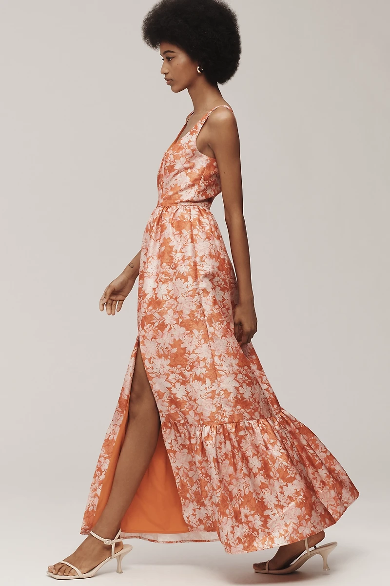 Hutch Beanie Floral Scoop-Neck Maxi Dress