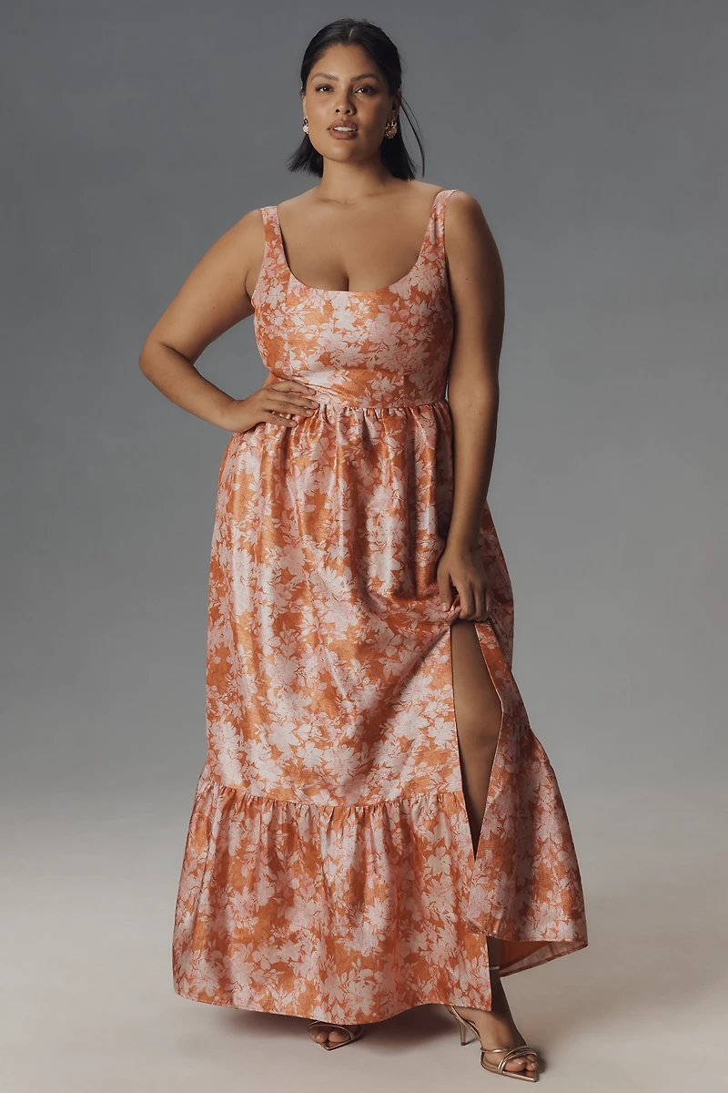 Hutch Beanie Floral Scoop-Neck Maxi Dress