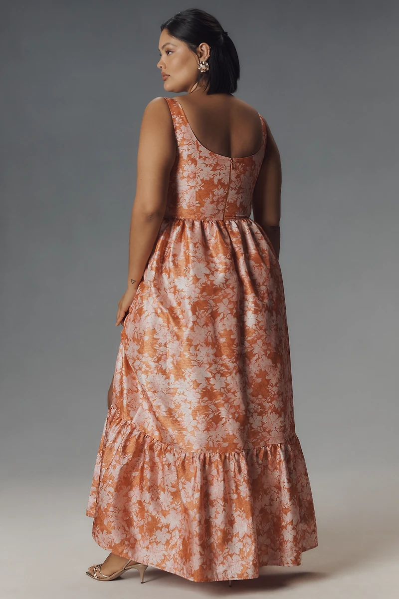 Hutch Beanie Floral Scoop-Neck Maxi Dress