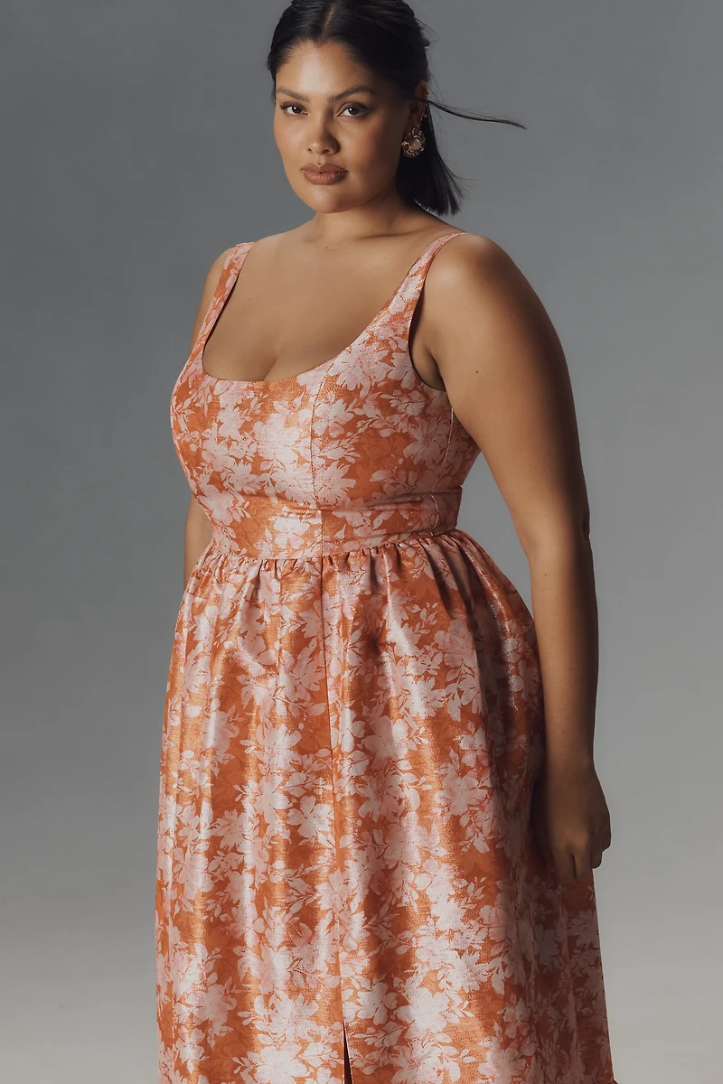 Hutch Beanie Floral Scoop-Neck Maxi Dress