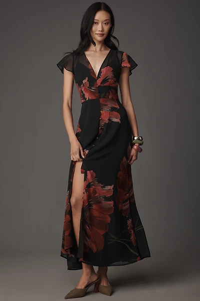 Hutch Nia Short-Sleeve V-Neck Maxi Dress