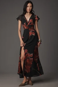 Hutch Nia Short-Sleeve V-Neck Maxi Dress