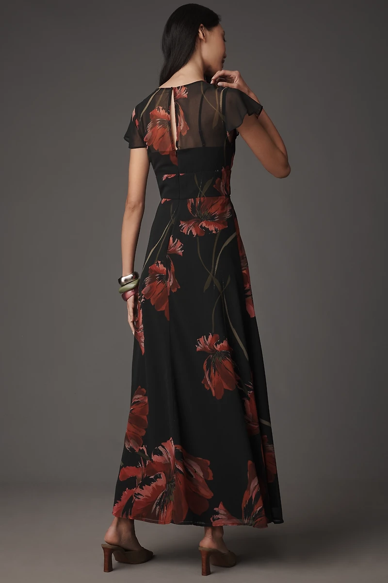 Hutch Nia Short-Sleeve V-Neck Maxi Dress