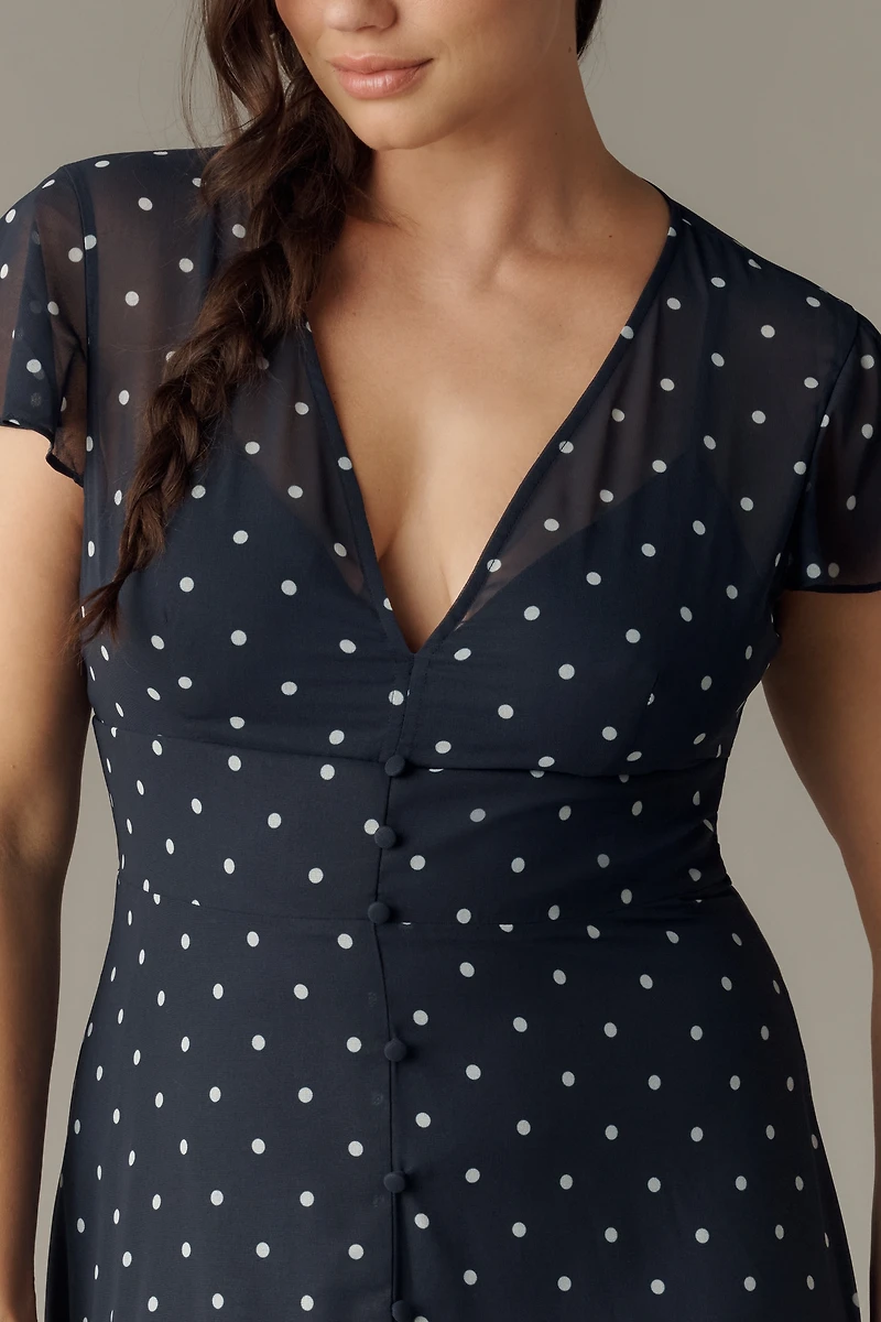 Hutch Nia Short-Sleeve V-Neck Maxi Dress