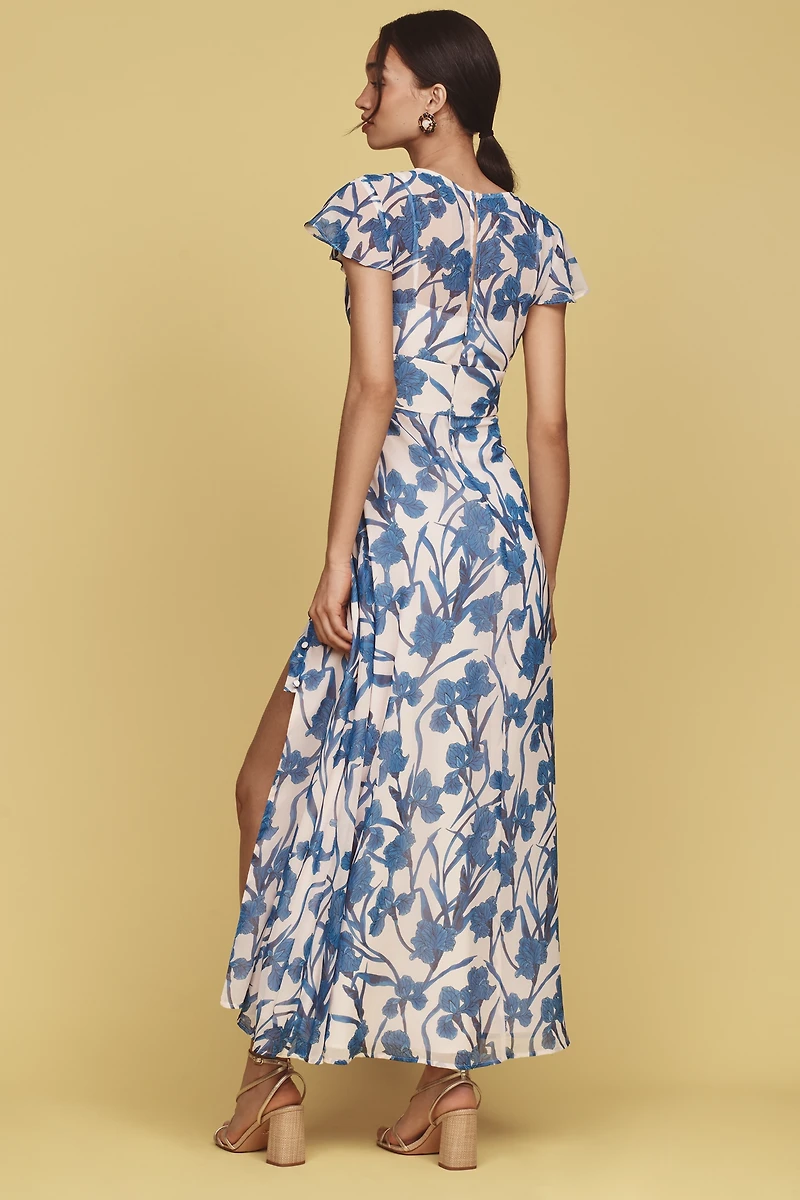 Hutch Nia Short-Sleeve V-Neck Maxi Dress
