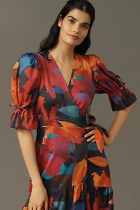 Hutch Marisol Short-Sleeve Wrap Midi Dress