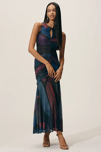 Hutch Sleeveless Slim Mesh Maxi Dress