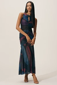 Hutch Sleeveless Slim Mesh Maxi Dress