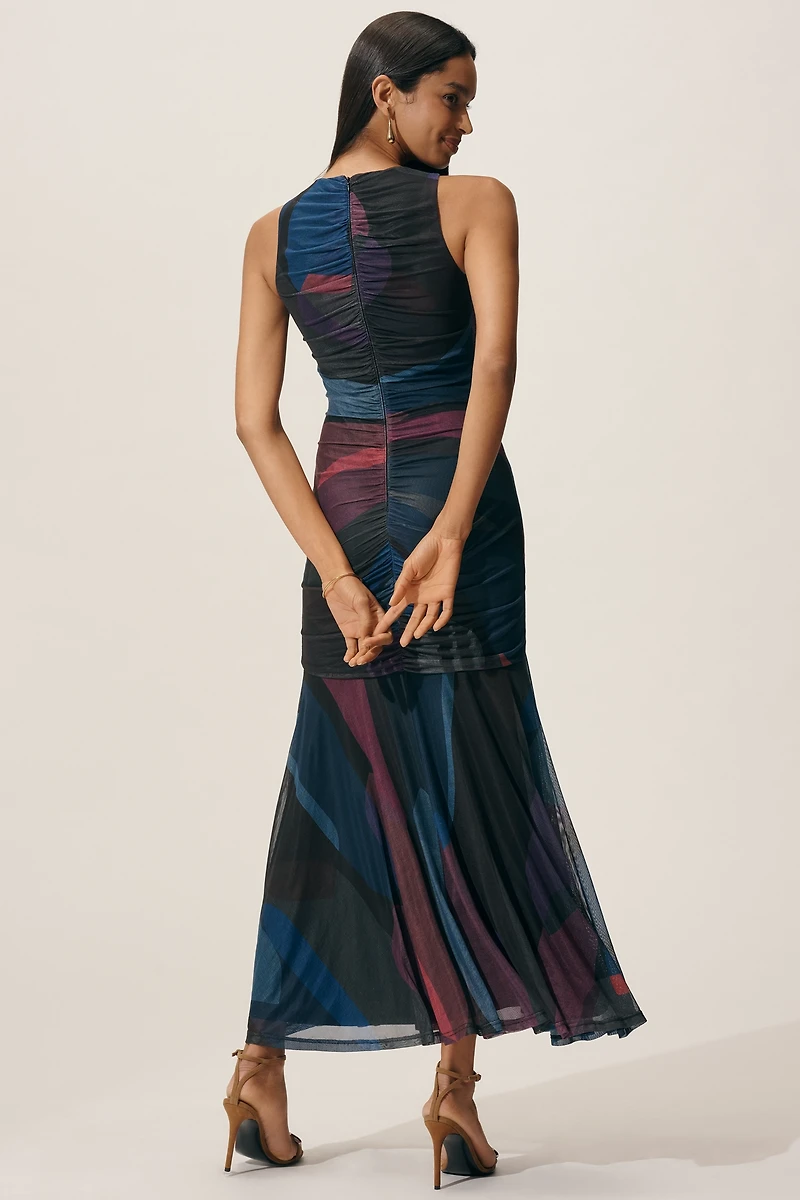 Hutch Sleeveless Slim Mesh Maxi Dress