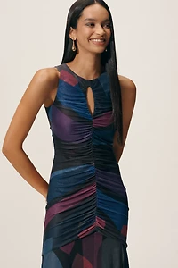Hutch Sleeveless Slim Mesh Maxi Dress