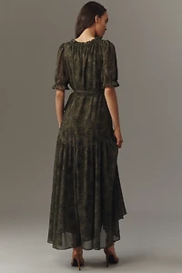 Hutch Bethany Short-Sleeve Wrap Midi Dress