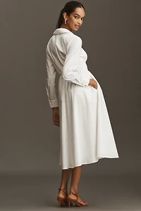 Hutch Long-Sleeve V-Neck Midi Shirt Dress