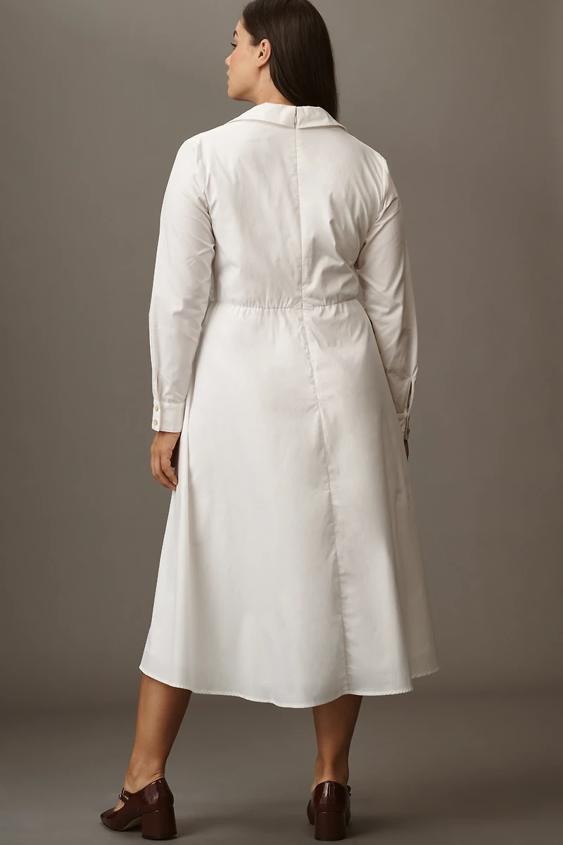 Hutch Long-Sleeve V-Neck Midi Shirt Dress