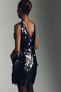 Hutch Ren Sleeveless Sequin Fringe V-Back Mini Dress